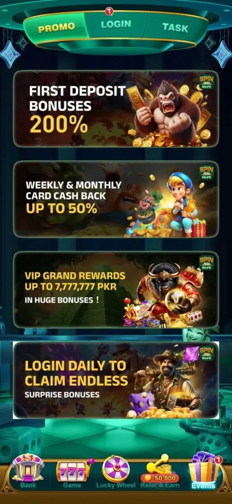PKRSPIN Game App Rewards for its users